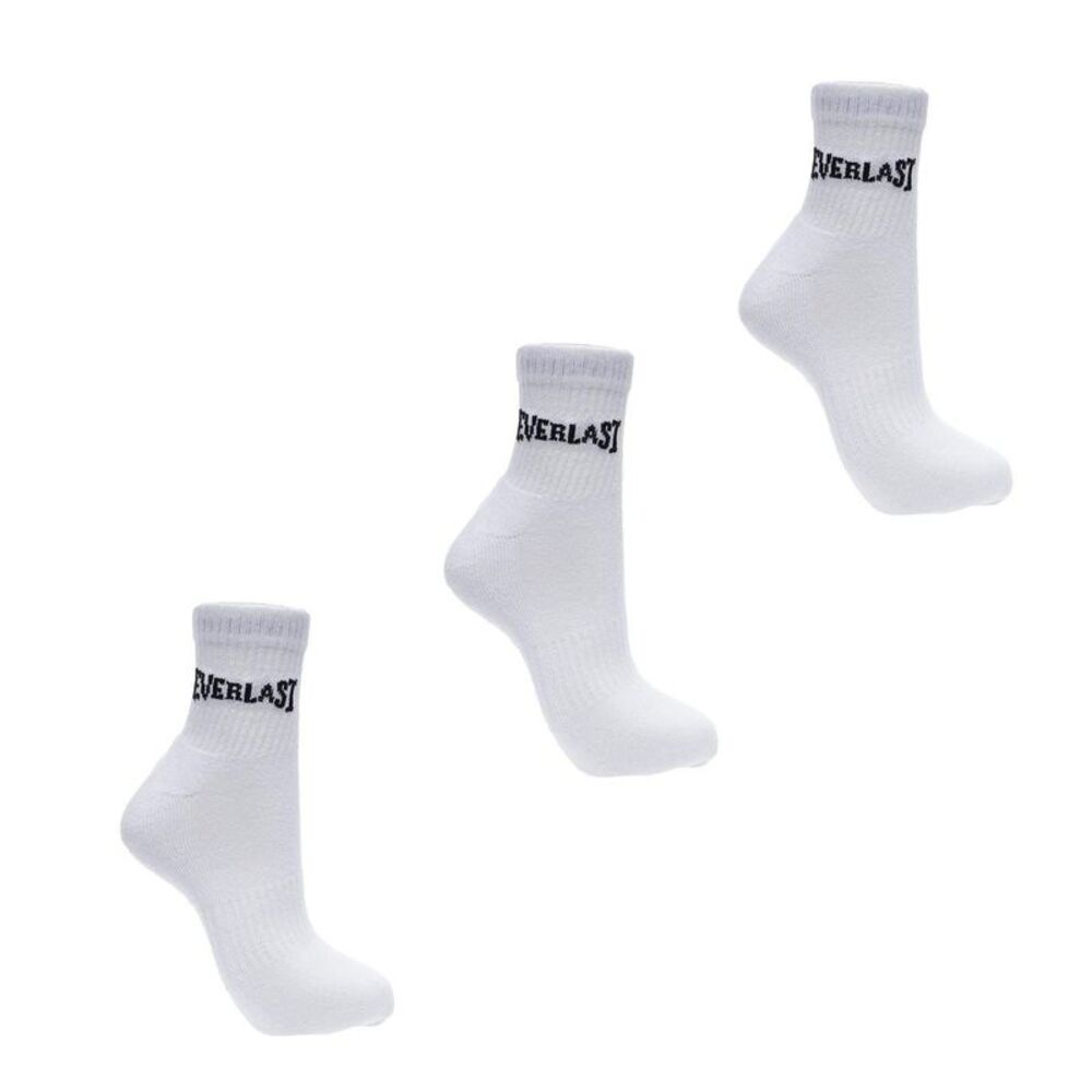 Everlast Mens Logo Quarter Socks (Pack of 3) / White